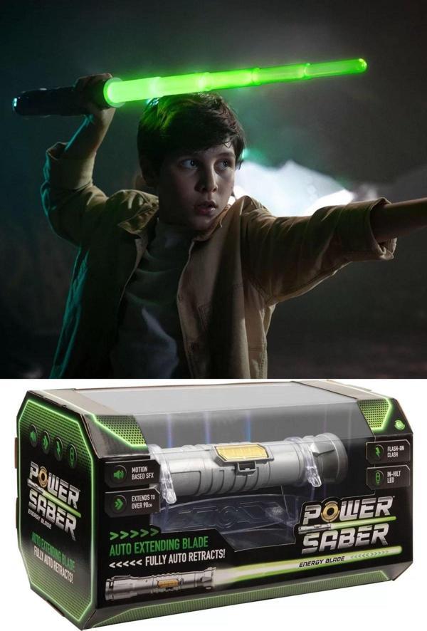 Toyfest Uzayıp Kısalan Sesli Işıklı Power Saber Işın Kılıcı Yeşil - 90 Cm - Image 1