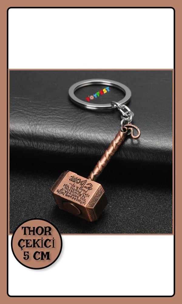 Toyfest Marvel Avengers Thor'Un Çekici - Metal Thor Çekiç Figürlü Anahtarlık - Bakır Renkli - Image 1