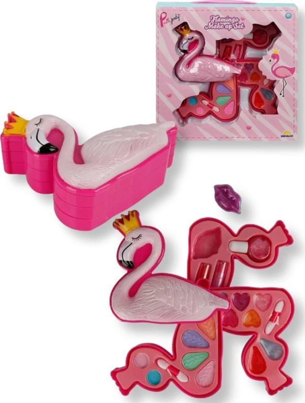 Toyfest Pretty Pinky Flamingo Şekilli 3 Katlı Makyaj Güzellik Seti S00002599 - Image 1