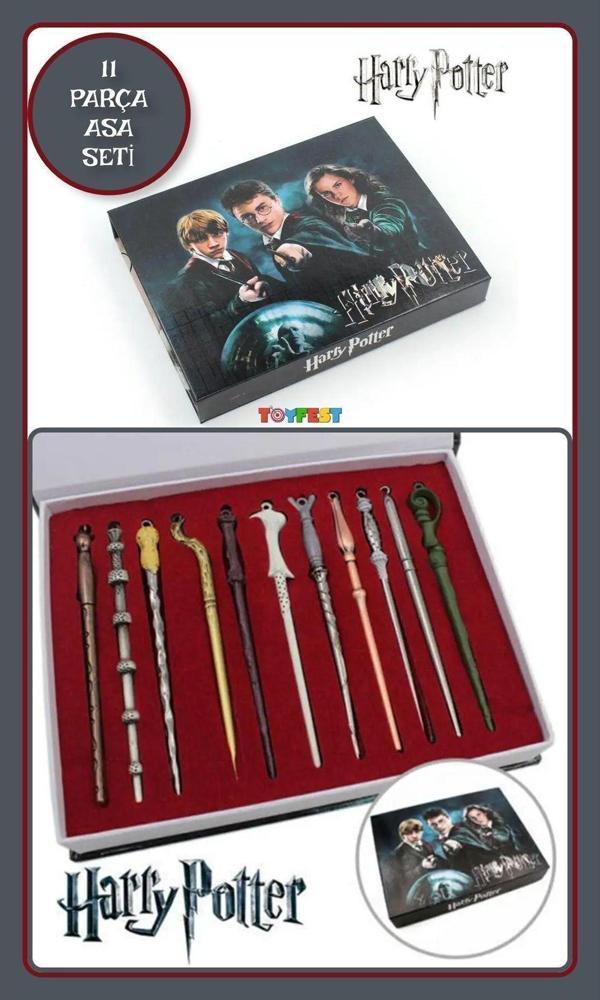 Toyfest Harry Potter Figürlü Özel Kutulu Metal Çok Çeşitli Asa Sihirli Değnek Seti - Image 1