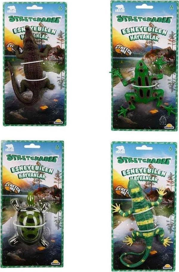 Toyfest Streç Hayvanlar Kaplumbağa Kurbağa Kertenkele Timsah 1 Adet - Image 1