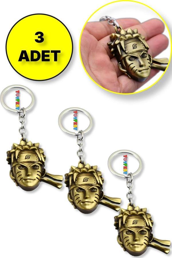 Toyfest Naruto 3D Büst Figür Metal Anahtarlık - Bakır Renk - 3 Adet - Image 1