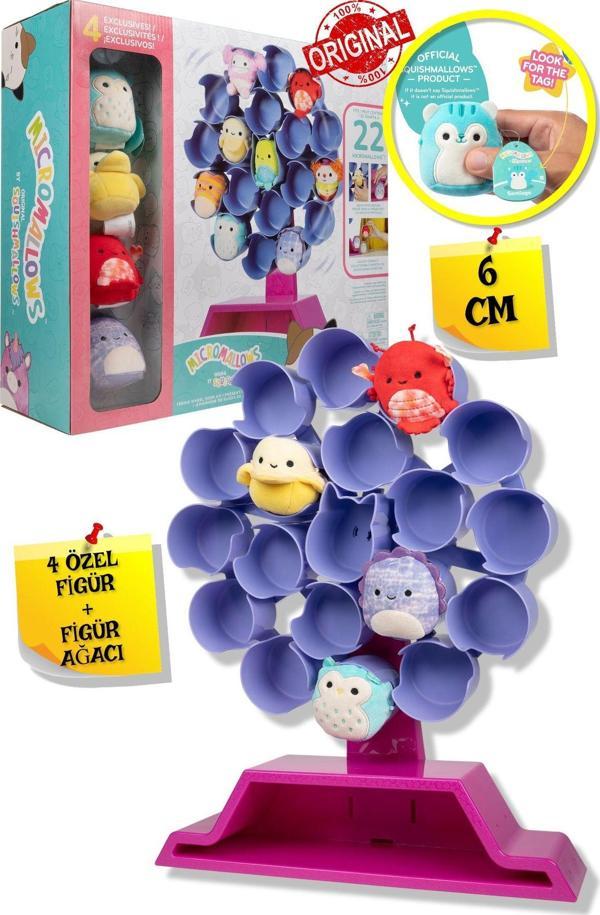 Toyfest Micromallows Squishmallows Mini Yumuşak Peluş Oyuncak 4 Lü Özel Figür Ve Mega Sergi Seti - 6 Cm - Image 1