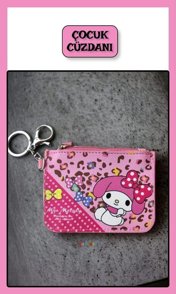 Toyfest Sanrio My Melody Figürlü Askılı Fermuarlı Çok Gözlü El Cüzdanı Kartlık Cüzdan - Model 1 - Image 1