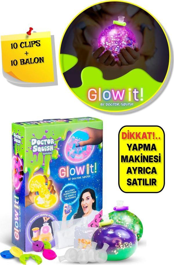 Toyfest Doctor Squishy - Squishy Neon Pack Refill - Yedek Neonlu Squishy Paketi - 10 Balon Klips - Image 1