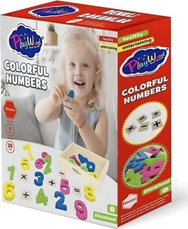Toyfest Kutuda 26 Parça Ahşap Kasalı Renkli Rakamlar - Image 1