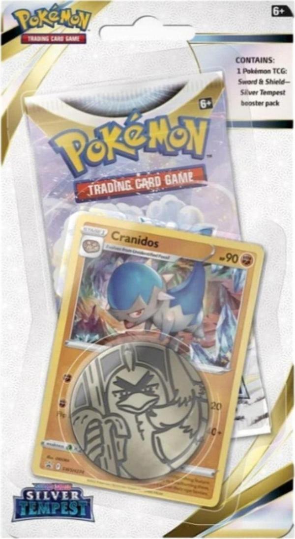 Toyfest Pokemon Trading Card Game Sword & Shield Silver Tempest Cranidos Checklane Blıster Pack - Image 1