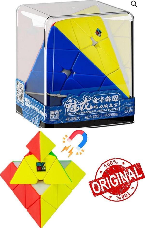 Toyfest Moyu Meilong Pyramid Magnetic Cube Plastic Box - Mıknatıslı Pyramid Saklama Kutulu Zeka Küpü - Image 1