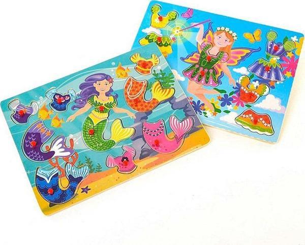 Toyfest Ahşap Tutmalı Deniz Kızı Yapboz - 1 Adet - Image 1