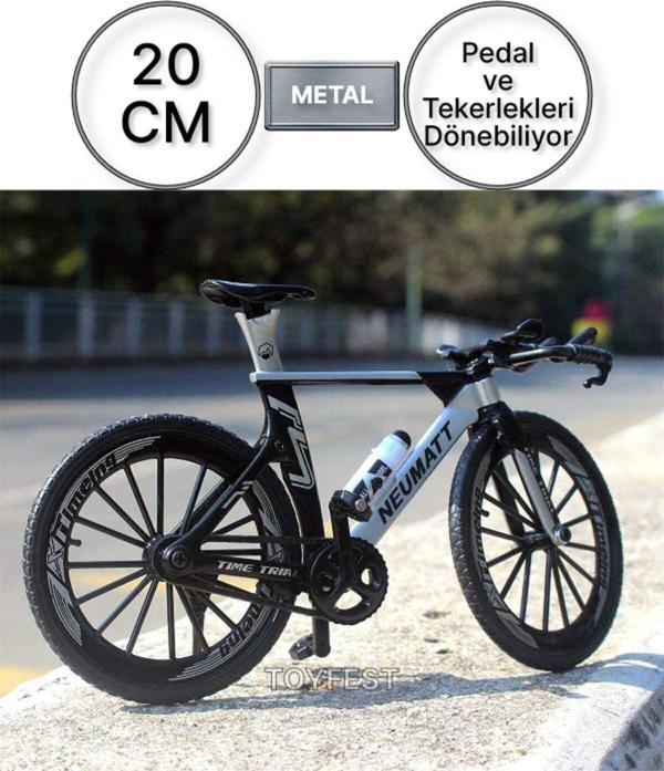 Toyfest Pedal Ve Tekerlekleri Dönebilen Die - Cast Mini Model Metal Dağ Bisikleti - Silver - 1:10 - Image 1
