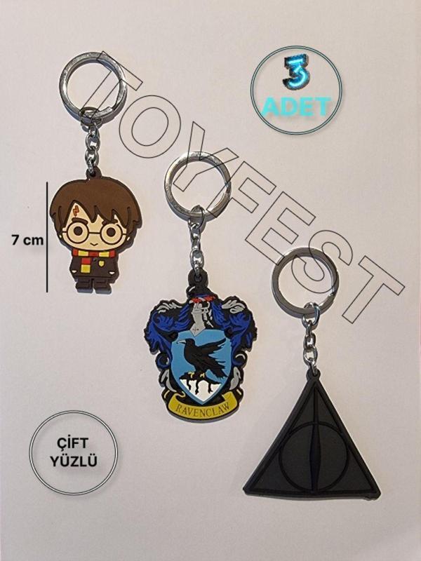 Toyfest Harry Potter Figürleri - Harry Potter - Rawenclaw - Deathly Hallows 3 Lü Çanta Akesuarı Anahtarlık - Image 1