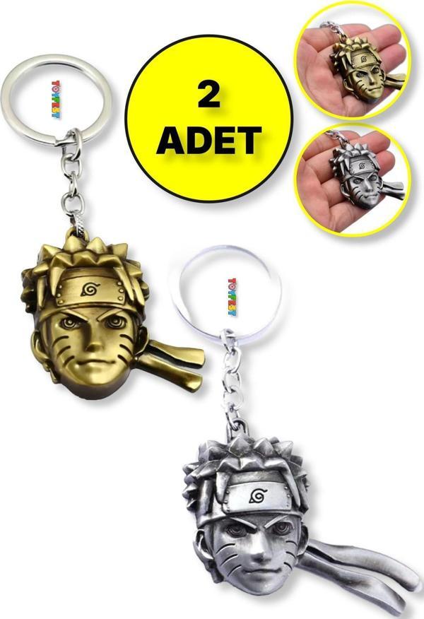 Toyfest Naruto 3D Büst Figür Metal Anahtarlık - 1 Adet Bakır Renk + 1 Adet Gümüş Renk 2 Li Paket - Image 1