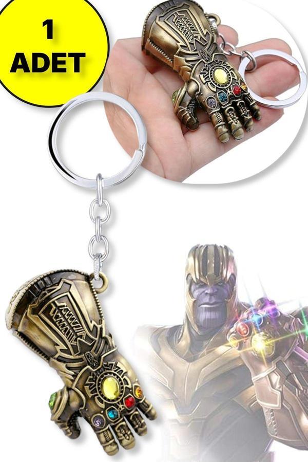 Toyfest Thanos 3D El Figür Taşlı Metal Anahtarlık - Altın Renk - 1 Adet - Image 1