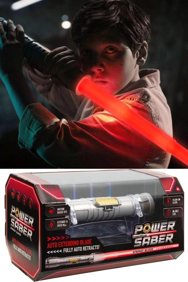 Toyfest Uzayıp Kısalan Sesli Işıklı Power Saber Işın Kılıcı Kırmızı - 90 Cm - Image 1