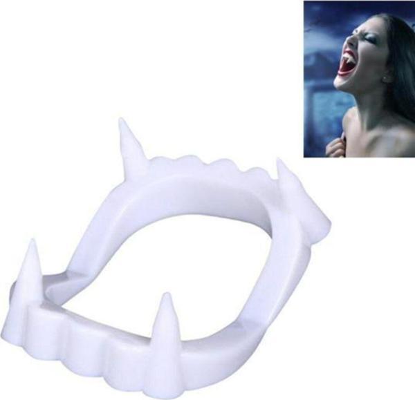 Toyfest Beyaz Renk Çift Damak Takma Vampir Dişi - Image 1