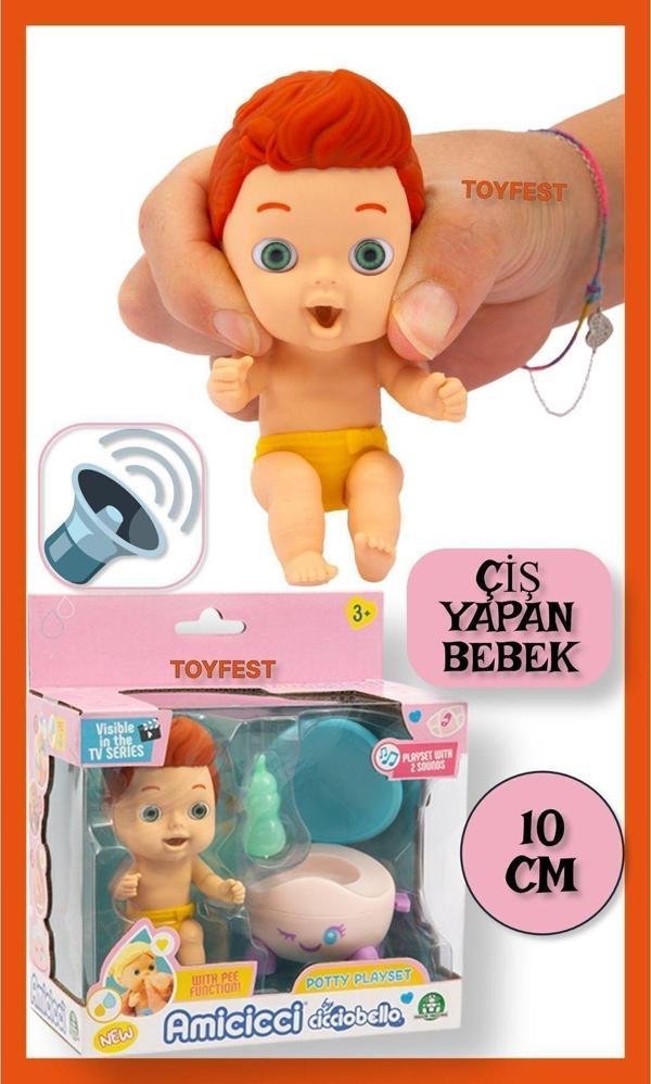 Toyfest Su İçip Ciş Yapan Müzikli Klozet Tuvalet Ciciobello Amiccici Bebek - Eğitici Oyuncak - 10 Cm - James - Image 1