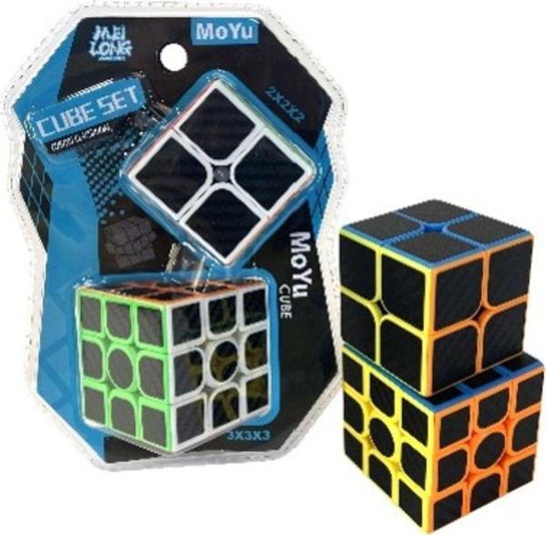 Toyfest Moyu 3X3 & 2X2 Fiber Karbon Küp Set Zeka Küpü Akıl Küpü Rübik Küp - Image 1