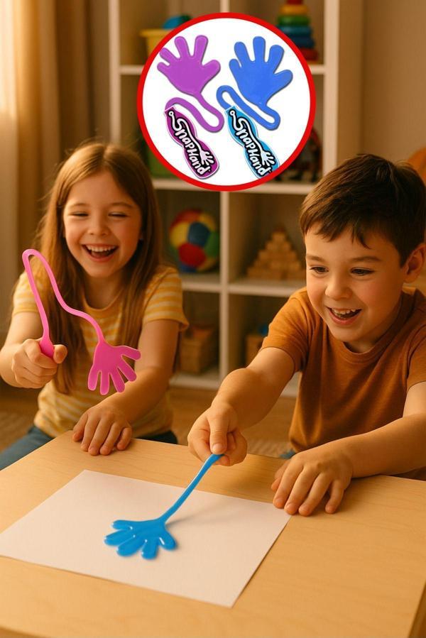 Toyfest Jaru 2'Li Süper Esnek Eğlenceli Yapışkan El Snap Hand El - ( Mor - Mavi ) - Image 1