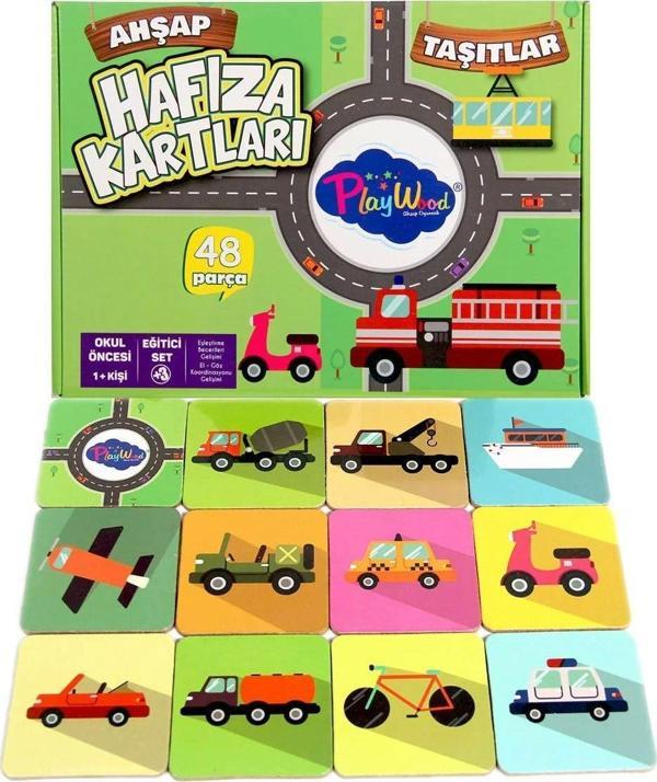 Toyfest Playwood Ahşap Hafıza Kartları Taşıtlar - Image 1