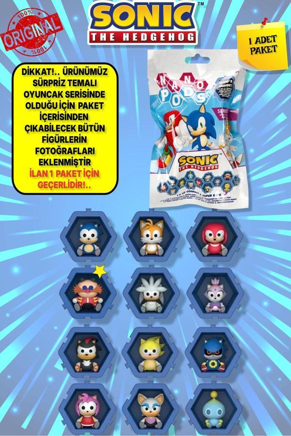 Toyfest 1 Adet Wıb Sonic Hedgehog - Sonic Kirpi Nano Pods Blind Bag Sürpriz Figür - 1 Adet - Image 1