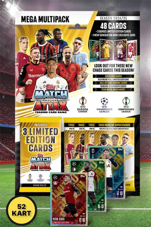 Toyfest Topps Match Attax 24-25 Uefa Futbolcu Kartları Mega Multipack - 52 Kart (48 Kart+3 L.E.+1 Exclusive) - Image 1