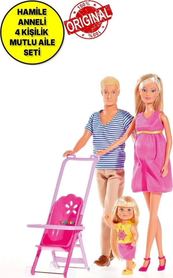 Toyfest Hamile Anne Ve Yeni Doğan Bebekli 4 Kişilik Mutlu Aile Seti - Image 1