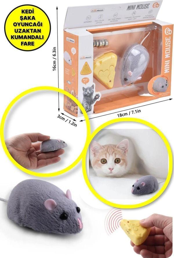 Toyfest Uzaktan Kumandalı Pilli Fare Çocuk Yetişkin Evcil Hayvan Şaka Oyuncağı - Beyaz - Image 1