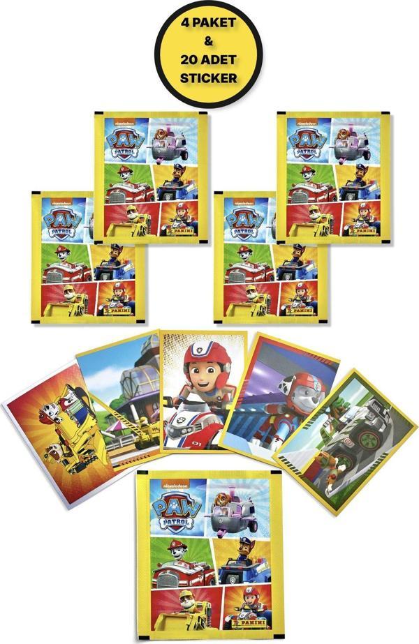 Toyfest Sarı Seri Panini Paw Patrol Sticker Çıkartma - 4 Paket ( 20 Adet Sticker ) - Image 1