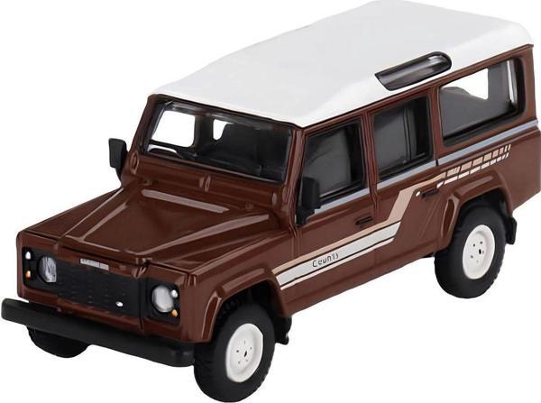 Toyfest Mini Gt 1/64 Land Rover Defender 110 1985 County Station Wagon Russet Brown - Image 1