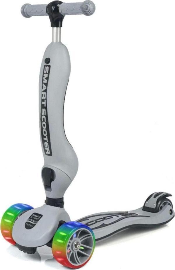 Toyfest Smart Oturaklı 3 Tekerlekli Işıklı Scooter Bebe Gri - Image 1