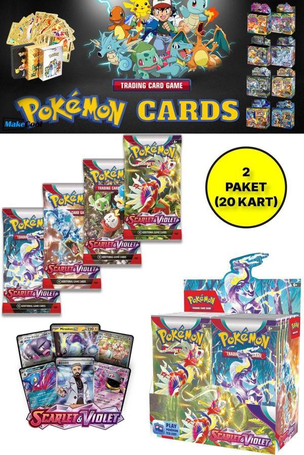 Toyfest Lisanssız Pokemon Oyun Kartı Tcg Scarlet & Violet Booster Pack - 2 Paket (20 Kart) - Image 1