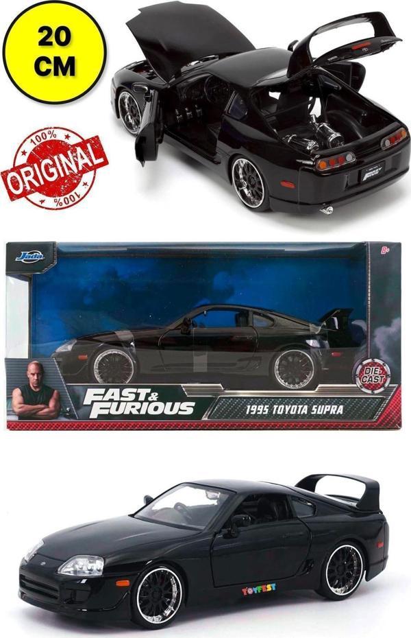 Toyfest Jada Fast & Furious 1995 Supra Model Araba Siyah 1:24 - Image 1
