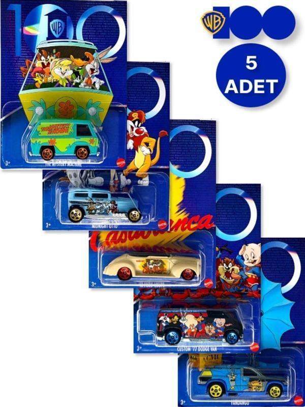 Toyfest Warner Bros. 100. Yıl Temalı - 2023 Die - Cast Metal Döküm 5 Li Koleksiyonluk Arabalar - Hmv73 - Image 1