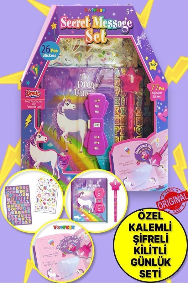 Toyfest Tokidas Secret Message Set- Şifreli Kilitli Gizli Yazılı- Işıklı Kalemli Stickerlı Günlük Hatıra Set - Image 1
