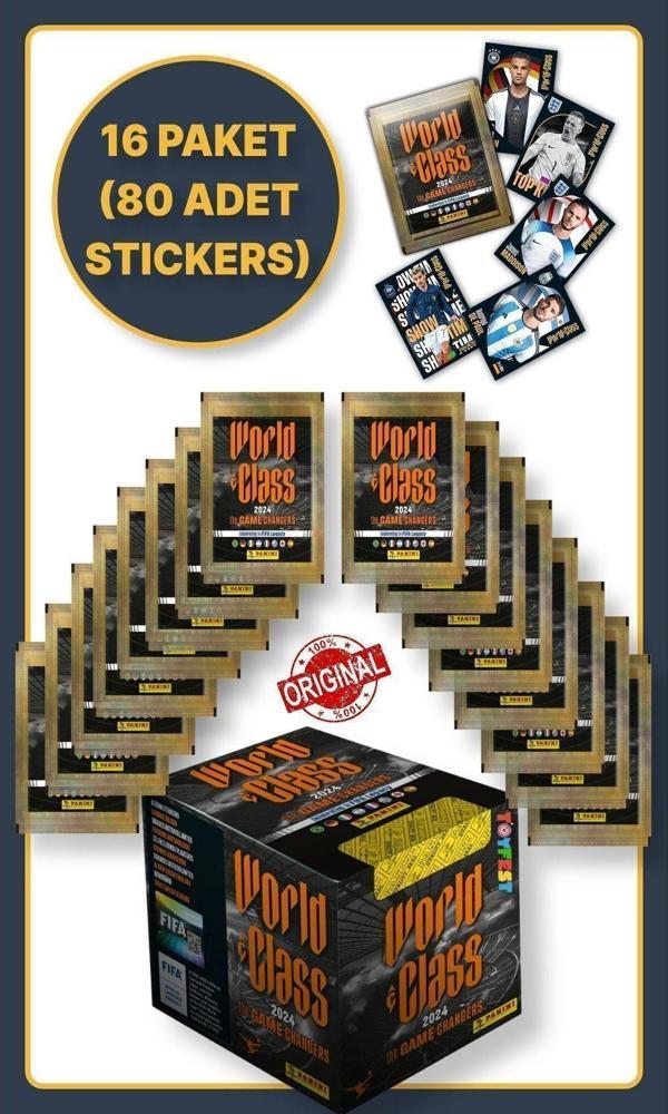 Toyfest Panini Fifa World Class Koleksiyon Futbolcu 2024 Sticker Çıkartmaları + 16 Paket (80 Adet Sticker) - Image 1