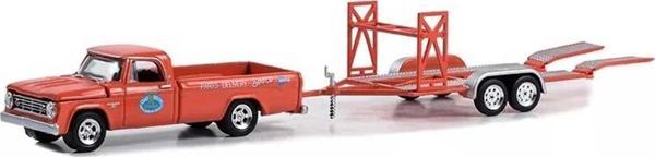 Toyfest Greenlight 1:64 1967 Dodge D-100 With Tandem Car Trailer - Image 1