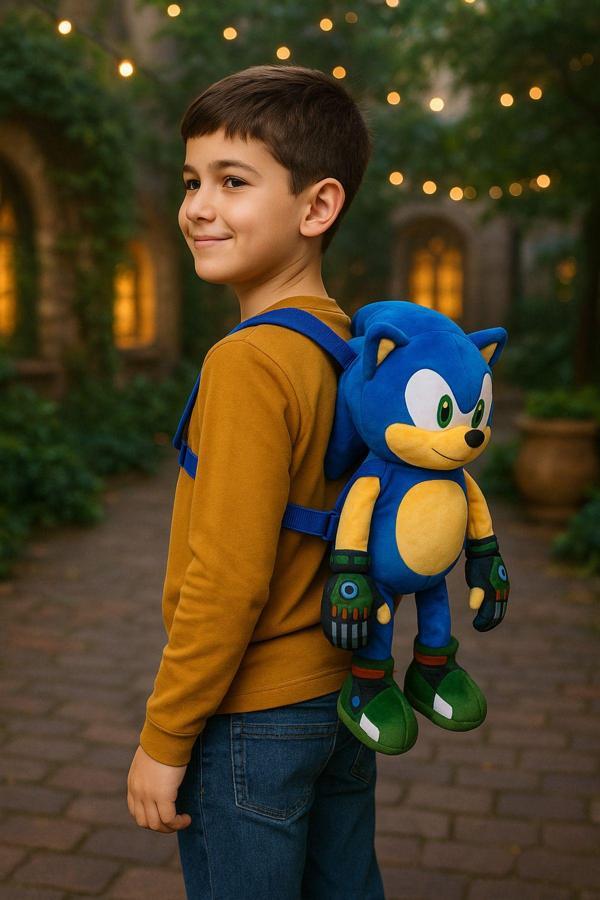Toyfest Sonic The Hedgehog Kirpi Peluş Figürlü Sırt Çantası - 45 Cm - Image 1