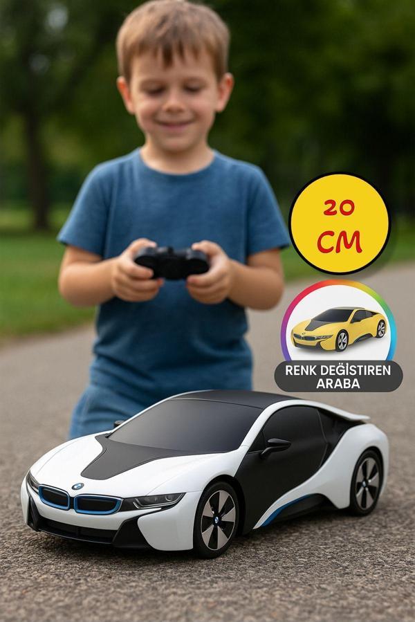 Toyfest 1:24 Bmw İ8 Uv Sensitive Uzaktan Kumandalı Renk Değiştiren Araba - Image 1