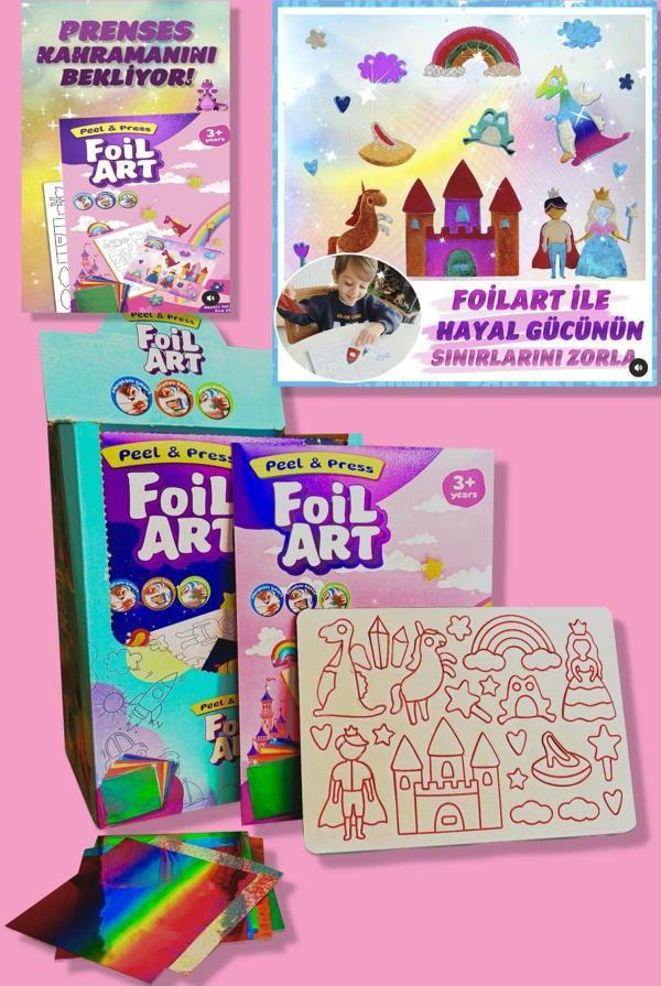 Toyfest Foılart Peel & Press Yapışkanlı Renkli Basklı Folyo Sanatı 1 Li Masal Temalı Set - Image 1