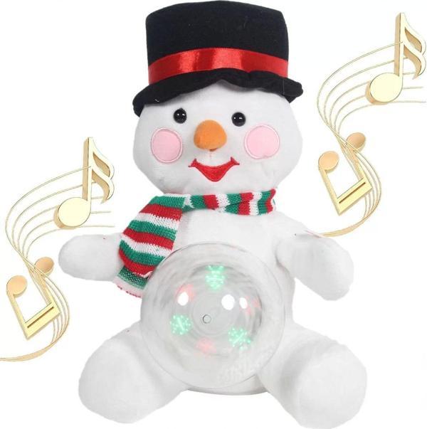 Toyfest Yılbaşı Kar Küreli Pilli Peluş Kardan Adam - Image 1