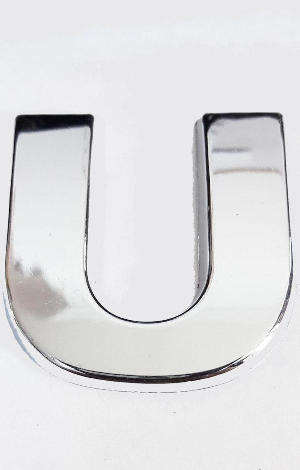 Cemax U Harfi  3,75 cm Krom Yapışkanlı - Image 1