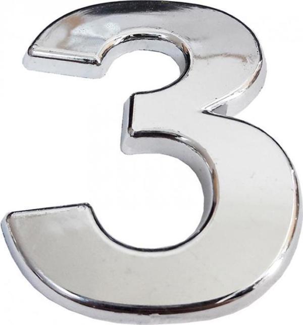 Cemax Krom Yapışkanlı 3 Rakamı 5 cm - Image 1