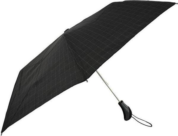 April Lüx Şemsiye Otomatik Mini Kare Desen Kırmızı - Siyah 227-GL - Image 1
