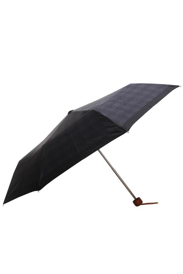 April Erkek Şemsiye Süper Mini Ekose Kare Siyah 09-G - Image 1