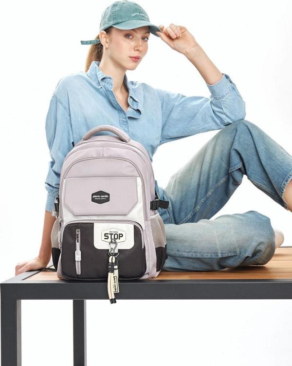 Pierre Cardin Okul Sırt Çantası Gri 07Pc1916-Gr - Image 1