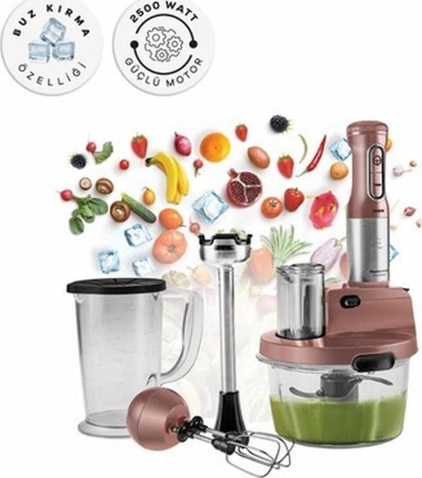 Karaca Turbo Doğrayıcı, Dilimleme Rondo, Blender 2500W Yüksek Güç 8 In 1 Mikser Seti & Mutfak Robotu - Image 1