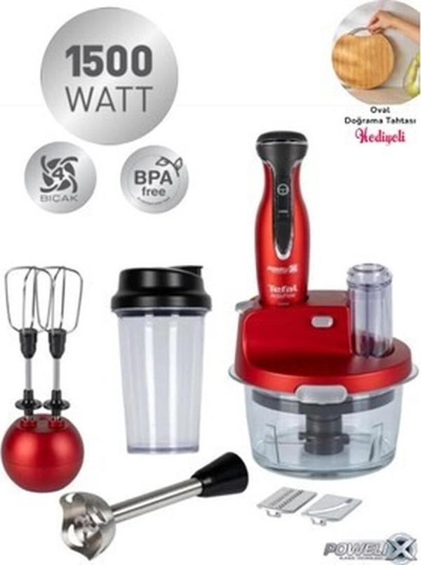 Tefal Dilimleyici ve Rende 4 Bıçaklı Powelix 1500W Güç 1,5 Litre Cam Hazneli Blender & Mutfak Robotu- Onerous Hediyeli - Image 1