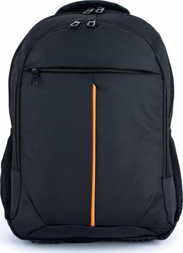 3 Bölmeli Okul Sırt Çantası (Laptop Bölmeli) Siyah-Turuncu 2121 - Image 1