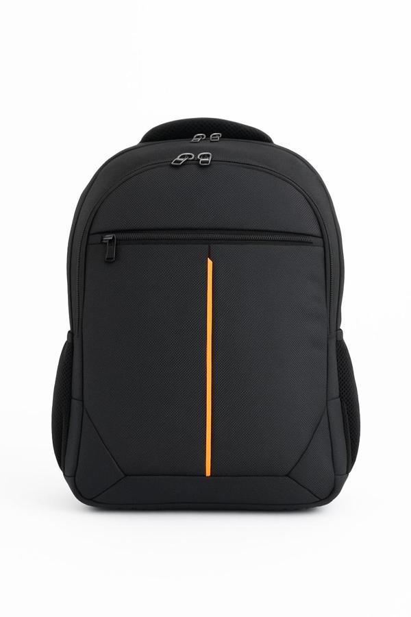 3 Bölmeli Okul Sırt Çantası (Laptop Bölmeli) Siyah-Turuncu 2121 - Image 1