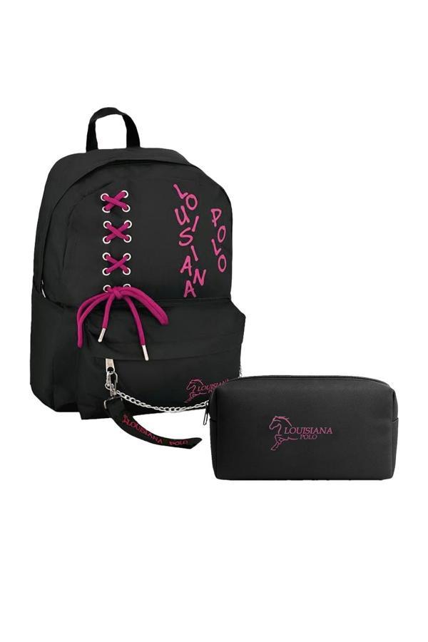 Louisiana Polo Okul Seti – Sırt Çantası + Kalemlik Pembe 1141 - Image 1
